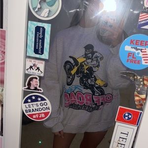 oversized dirt bike crewneck